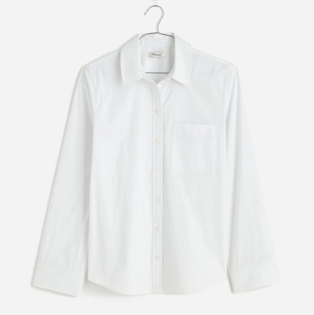 Madewell Relaxed Button-Front Shirt in Poplin| NWT |Sz XS - Picture 5 of 12